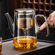 Congjian high-end new style magnetic elegant cup teapot tea water separation office glass tea maker home tea making artifact LX bright silver long mouth 750ml
