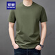 ROMON pure cotton t-shirt men's short-sleeved loose round neck top summer 2025 new thin casual T-shirt men YS9929 camel color one size 110[111-125Jin[Jin equals 0.5 kg]]