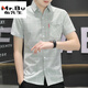 Mr. Bu 2025 Nouvelle chemise Summer Summer Men's Claid Plaid Shirt Casual Korean Style Slim Vêtements 844 Kaki M 80-104Jin [Jin est égal à 0,5 kg]