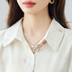 
OLJ light luxury brand dress for women 2025 summer new high-end shirt collar fashionable chiffon skirt picture color XL 115-125Jin[Jin equals 0.5 kg]