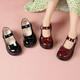 Girls' shoes summer 2025 new little girl princess shoes soft sole student shoes baby girl red small leather shoes black (shining iris black) glossy bow size 28 inner length 17.4cm suitable for feet 16.9cm long