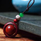 
Shilai Yuanzhuan keychain pendant small leaf red sandalwood wood texture mahogany pendant men and women hanging ornament pendant [rotable] sandalwood keychain