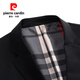 Pierre Cardin high-quality casual suits for men spring new business suits middle-aged men's autumn jackets spring and autumn thin tops black XL 180
