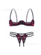 He Jiagong 80-160Jin [Jin equals 0.5 kg] Large size pajama steel bra embroidered feminine hollow lace one-piece three-point underwear set 5135 blue separate garter [5009 7 M Recommended 80-100Jin [Jin equals 0.5 kg]
