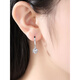Nilan Fat Donglai same style pt950 platinum earrings for women Moissanite Rubik's Cube ear buckle style simple long earrings platinum Rubik's Cube