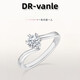 DR Proposal Diamond Ring K Gold/PT950 Platinum Elegant Snowflake Moissanite Diamond Ring Wedding Valentine's Day Birthday Gift 50 Points D-E Color/Extreme White Gift Box + Certificate PT950 Closed (Remark Number)