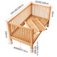 Binby Liftable Buchenholz Holz Spleißbett Krippe erweitertes Spleißen großes Bett Kinderbettbettbettbett drei Leitpläne + 5 cm Kokosnussbraun (Höhe einstellbar) können heben und Länge 200 breit 60 hoch 35 [60 Leitplanke]