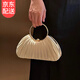Yunshun handbag socialite high-end pleated bag 2025 new dinner cheongsam bag dress hand crossbody bag pleated evening bag apricot 23*6*19CM