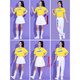 Jure des vêtements d'aérobics étudiant féminin costume énergique Girl Group Cheerleading Sports Rencontrez masculin Adulte Red 8063 Long Top + 841 Chaussettes de jupe S