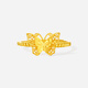 Saturday Fortune Gold Ring Women's 5G Pure Gold Car Flower Shiny Double-layer Butterfly Ring Price No. 11-2.47g