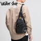 Walker Shop мужская нагрудная сумка первого слоя из воловьей кожи на плечо через плечо нагрудная сумка первого слоя из воловьей кожи повседневный модный спортивный маленький рюкзак черный
