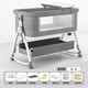 Crib removable portable baby cradle bed foldable multi-function bb bed newborn children splicing large bed Morandi gray + factory configuration basic model