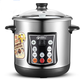Gemus stainless steel electric stew pot, fully automatic household soup pot, water-proof stew pot, large capacity 10 liters, commercial multi-functional porridge pot, lemon paste stew, scheduled timer, heat preservation and health-preserving soup pot, 6.5L double bladder (2.5L stew pot), household use for 3-5 people, 6.5L