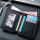 Goldlion Wallet Herren echtes Leder Kurzes dünnes Kuhladen-Leder-Leder-Clip Multifunktion weicher Leder-Männer Brieftasche A (Schwarz)