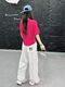Nrdcz Top avec pantalon de travail pour femmes 2025 Summer de la bande de roulement de la bande de roulement Suisse à manches courtes T-shirt Square Dance Team Uniforme 3877 Dragon Fruit Clothes + 3878 White Pants S 80-100jin [Jin est égal à 0,5 kg]