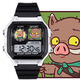
Huizhi City Langlang Mountain Little Monster Surrounding Watch Little Pig Demon Toad Essence Electronic Student Men and Women Gifts Chinese Comic Watch Time [Fashion Silver Black] D15689 Electronic Watch Default