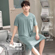 
Langsha nightgown men's modal summer new thin cool breathable short-sleeved pajamas home clothes can be worn outside QY844 black L Recommended 110-140Jin [Jin equals 0.5 kg]