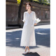 Demana [Fresh Pure Cotton] Spring and Autumn Water-soluble Lace Embroidered Tea Skirt Tassel Cotton Rope Ruffled Women's Dress