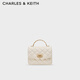 
CHARLES/KEITH25 autumn new product diamond chain handheld crossbody bag small square bag CK2-50701608 Cream milk white S