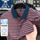 Longda Feilongda Fei Camiseta Raya nueva Camisa de solapa informal de verano de manga corta de manga corta Middle-Eby Hetmed-Sille Top Lodfey/Autentic-9757-Orange M