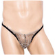 THONG Men's Sexy para hombres para hombres U Bag CONVEX CON LACE PERSPECTIVO PERSPECTIVO DE MEDILLA MENOR MENA BLURCA NEGRA + RED [DOS PIEZAS]