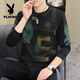 
Playboy (PLAYBOY) 2025 autumn and winter new men's long-sleeved T-shirt European fashion men's handsome fashionable sweatshirt plus size base shirt T-shirt [Spring and Autumn] 6626 black thin model M 90-115Jin [Jin equals 0.5 kg]