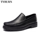 Tyburn Herrenschuhe Herbst und Winter Herrengeschäft formelle Lederschuhe Herren-Lederweichschäfer und Velvet Vaters Schuhe Dunkelbraun Vier-Jahreszeiten Model-E2T12108t 37