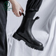 Specht Frühling und Herbst Chelsea Boots Herren Boots Britische Martin-Stiefel Herren Winter Plüsch-Chime-Stiefel High-Top Dicke Sohle-Männerstiefel 3524 Schwarz [Höhe 15 c m] 37