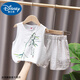 Disney baby boy summer vest cotton linen two-piece set handsome 2025 new baby casual clothes children's sleeveless suit trendy white suit 120 suggest 110-120cm3-4 years old cm