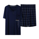 SEPTWOLVES 2025 new pajamas men's summer modal short-sleeved casual large-size suit for men's home clothes AYX-3519 royal blue XL (135-155Jin [Jin equals 0.5 kg])