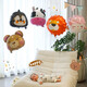 MPPMCK Cartoon Animal Shape Helium Floating Balloons Baby Full Moon Birthday Decoration Baby Leggings Toy Arrangement Vegetables and Fruits Type D Floating 5 Packs Free Ribbon, Need to Bring Your Own Helium