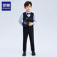 Romon children's suit boys' dress new Chinese style host performance suit black 140
