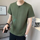 
SATCHI new Chinese style bamboo embroidered short-sleeved men's summer v-neck national trend T-shirt men's linen cotton linen new Chinese style half-sleeved 9856 khaki M (about 90~105 Jin [Jin equals 0.5 kg] can be worn)