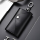 Tang Xiaoshgs echte Kuhläden -Schlüsselbeutel für die große Kapazität von Männern Multifunktionaler allgemeiner Autoschlüsselkette für Frauen Taille Hanging Small Household Key Bag Schnalle - Black