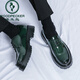 Specht Lederschuhe für Männer Sommer Neue britische Business Formale Verschleißrunde Schwarzes Lackleder Hochzeitsbräutigam Beste Schuhe 15276 Schwarz -Weiß 38 Standard Lederschuhgröße