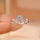 Pt950 Platinum Love Star Moissanite One Carat Diamond Ring High-end Niche Design Looking for Wedding Ring Light Luxurious Love Star 50 Points Diamond Ring Default Live Ring Can Adjust the Size