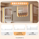 Xuncong [ENF-Grad Volles Massivholz] Kinderbett-Creme-Stil oberes und unteres Bett Hoch- und untere Bett erhöhte Leitplanke Mutterbett mit Aufbewahrung ENF-Grad Full Massivholz Doppelschicht Kinderbett + Leiterschrank + Rutsch + Buchhandel 1350 mm*1900 mm Innendurchmesser