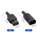 Huijunpin word plug copper nickel-plated high current three-core power charging plug socket 10A black male and female set lz-14-t1gm-hj