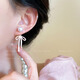 Pink bow imitation pearl earrings for women, light luxury and high-end back-hanging earrings, sweet pierced earrings, earrings, Parisian dance bow-ear clips