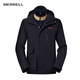 迈乐（Merrell）/迈乐软壳冲锋衣抓绒三合一男女防水户外徒步登山运动外套 黑_MC1230003-BK02(女)_抓绒三合 S