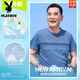 Playboy (Playboy) T-shirt masculin d'âge moyen Summer Fashion Ice Silk Pocket Short Sleeve Daddy Summer Round Neck Sports Casual Sports [Pantalon Set] 691 Lac Blue M / 165
