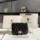 CALCULAT/KEEN small fragrance style bag 2025 summer new square fat women's bag feeling niche diamond chain crossbody small bag black