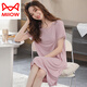 Catman (Miiow) Pajamas avec poitrine pour femmes pour les vêtements de maison de la soie de nuit à manches courtes à manches courtes à manches courtes pour la poudre chaude MA9249 MA9249 à la longueur moyenne mince MA9249 [pavé] L (recommandée 110-120 Jin [Jin est égal à 0,5 kg])))