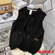 Le nouveau sweat à gilet sans manches de Van Zhesha pour le printemps, une veste cardigan à capuche pour femmes de style gilet à gilet glissé de style coréen top 841 Clip de cheval en laisse blanche 2xl 180