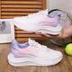 
Breathable women's shoes 2025 new sports shoes mesh soft sole casual shock absorption gradient lightweight running student 983[pink] 38