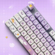 罗技（Logitech）K845机械键盘背光有线键盘 游戏电竞键盘 茶青红轴键盘DIY键帽 办公游戏键鼠套装 全尺寸104键盘 K845-紫色渐变兔键帽 红轴