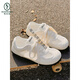 Specht Sommer atmungsaktiv und instabile Frauenschuhe Mesh Schuhe mit Rock weiße Schuhe Vielseitige Ballerina Trainingschuhe flache Schuhe 3527 Beige 35