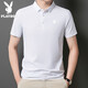 Playboy (Playboy) High-End-Kurzärärmel-Polo-Hemd für Herren Sommer dünne Lapel-Eis-Seide-T-Shirt Herrengeschäft Casual T-Shirt Top bequemes Obsidian Black-12358c-Ice Seide Polo-Hemd 2xl 140-155jin [Jin gleich 0,5 kg]