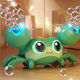 Jule Baby Children's Electric Bubble Crab Educational Toy Bubble Machine Light Music Blowing Bubbles Boys and Girls Birthday Gift Induction Obstacle Avoidance Sound and Light Music Bubble Crab + 20 Liquid Powder