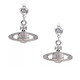Vivienne Westwood (Vivienne Westwood) Queen Mother West Flagship Authentic Earrings Hollow Design Earrings High-end Trendy Brand Earrings Light Luxurious Earrings Birthday Gift Silver